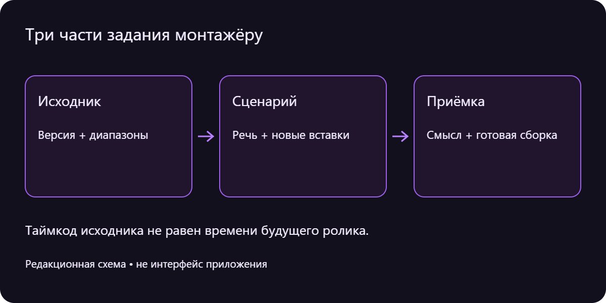 Пакет для монтажа: исходные диапазоны, сценарий и проверка готовой сборки